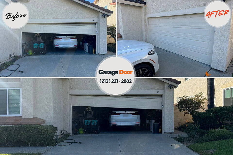 Before and after: garage door repair Galva, KS